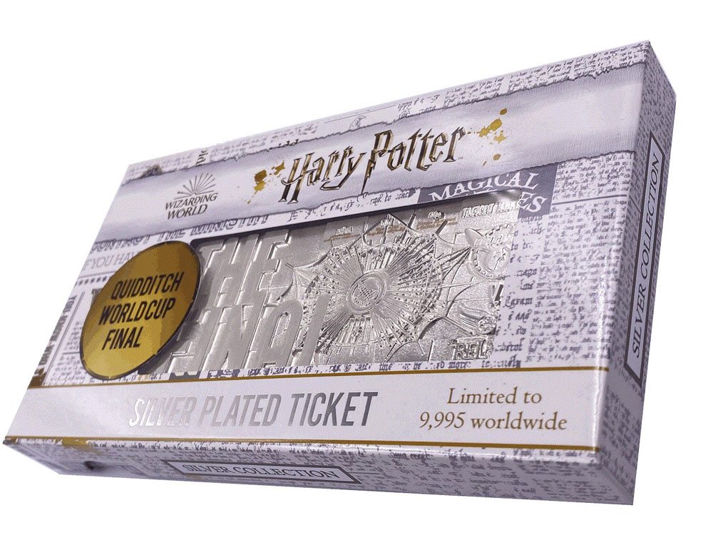 FANATTIK Harry Potter Replica Quidditch World Cup Ticket Silver Plated Replica