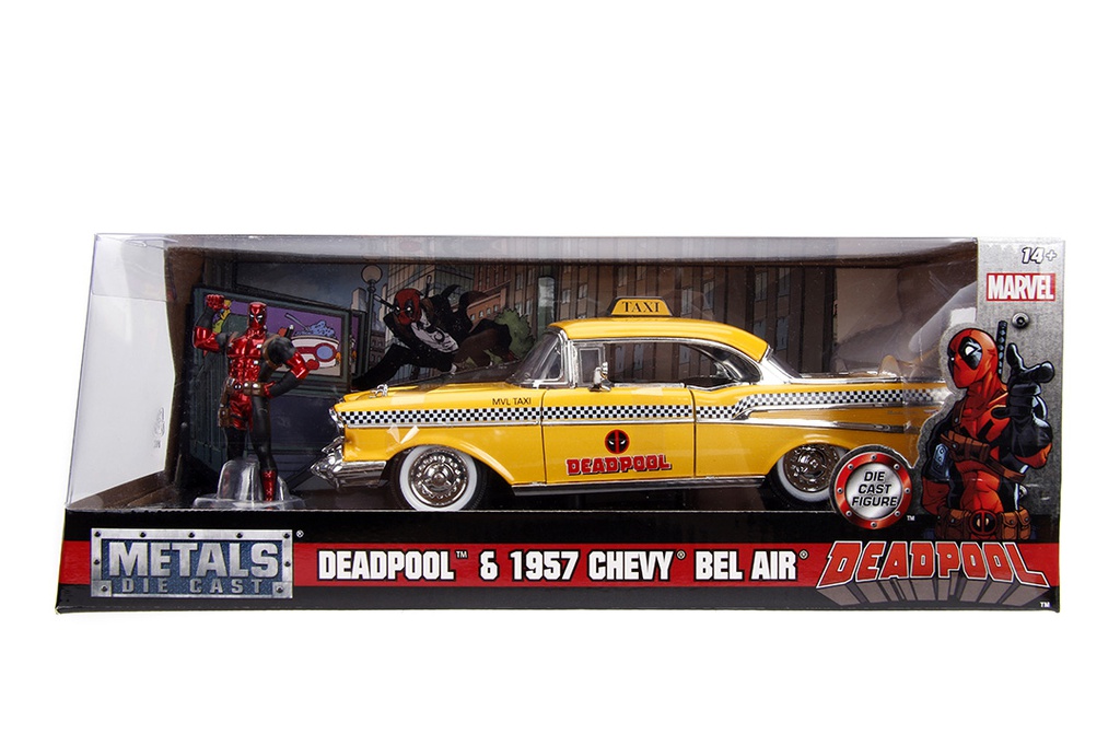 JADA TOYS Chevrolet Bel Air II Taxi Deadpool 1/24 Die Cast Model