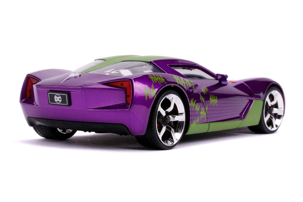 JADA TOYS Hollywood Rides DC Comics Joker &amp; 2009 Chevy Corvette Stingray Concept 1/24 Figure