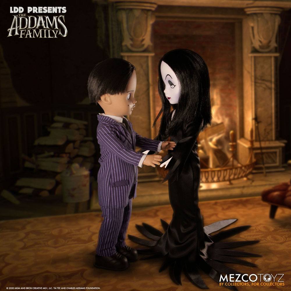 MEZCO Gomez &amp; Morticia The Addams Family Living Dead Dolls 25 cm Action Figure