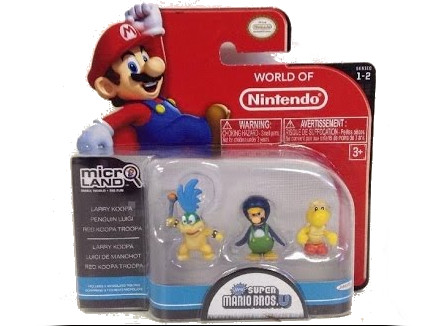 NINTENDO Mario Bros U Micro Figure 3 PACK Wave 2 - Larry Koopa - Penguin Luigi - Red Koopa Troopa
