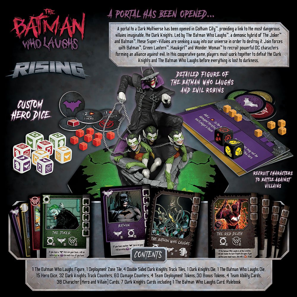 USAopoly DC Comics Cooperative Dice Game The Batman Who Laughs Rising English Version Gioco da Tavolo