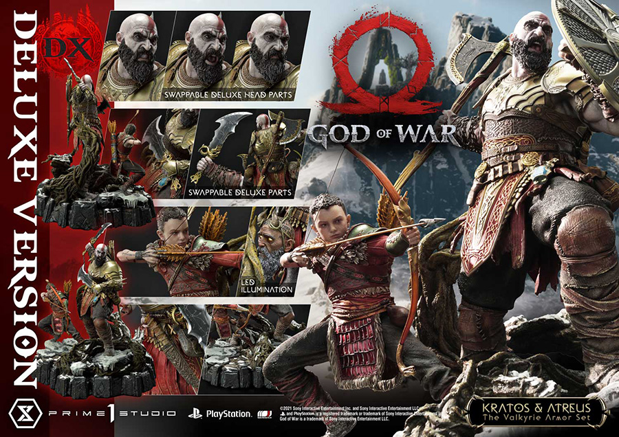 God of War Statua Kratos &amp; Atreus Set Armatura Valchiria 72 Cm PRIME 1 STUDIO