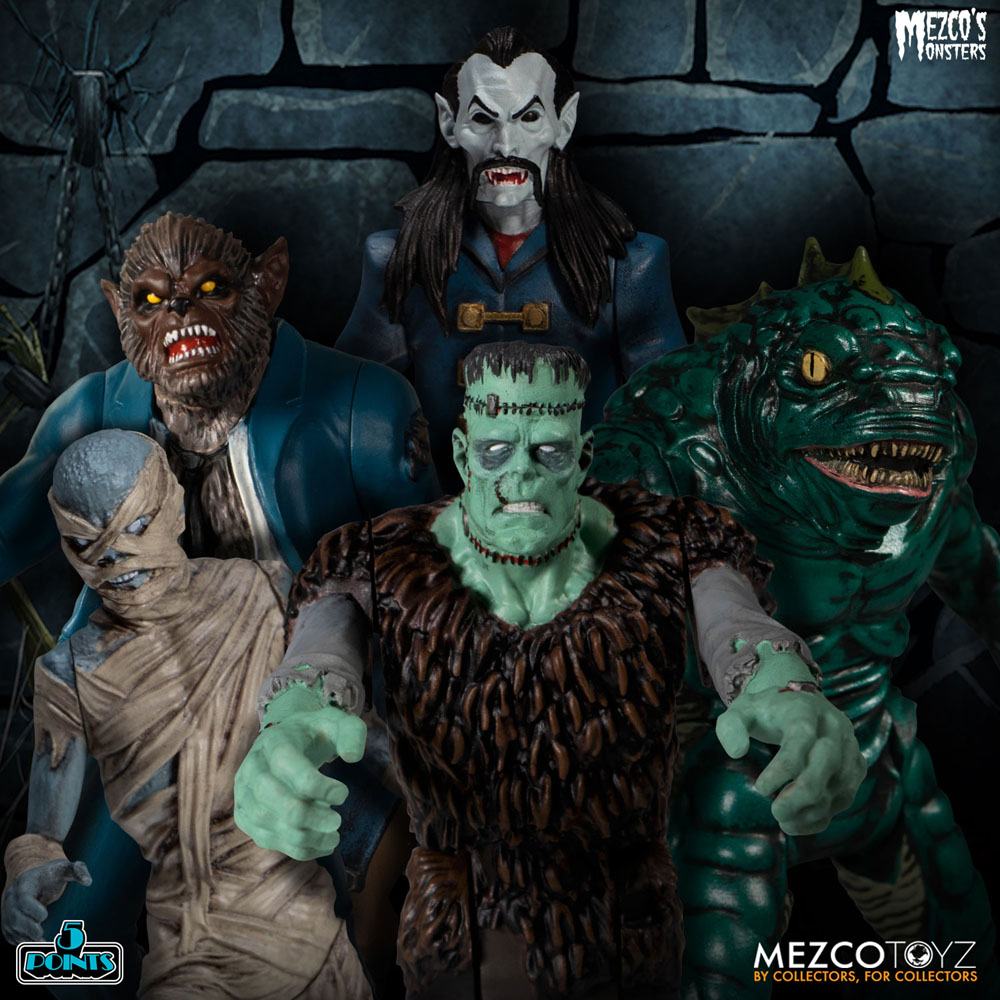 Mezco's Monsters Action Figures Tower of Fear Deluxe Set 9 Cm MEZCO