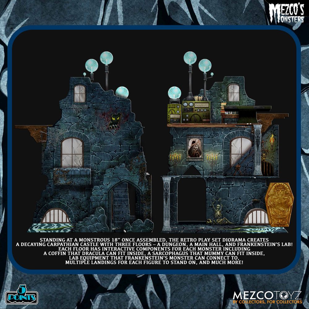 Mezco's Monsters Action Figures Tower of Fear Deluxe Set 9 Cm MEZCO