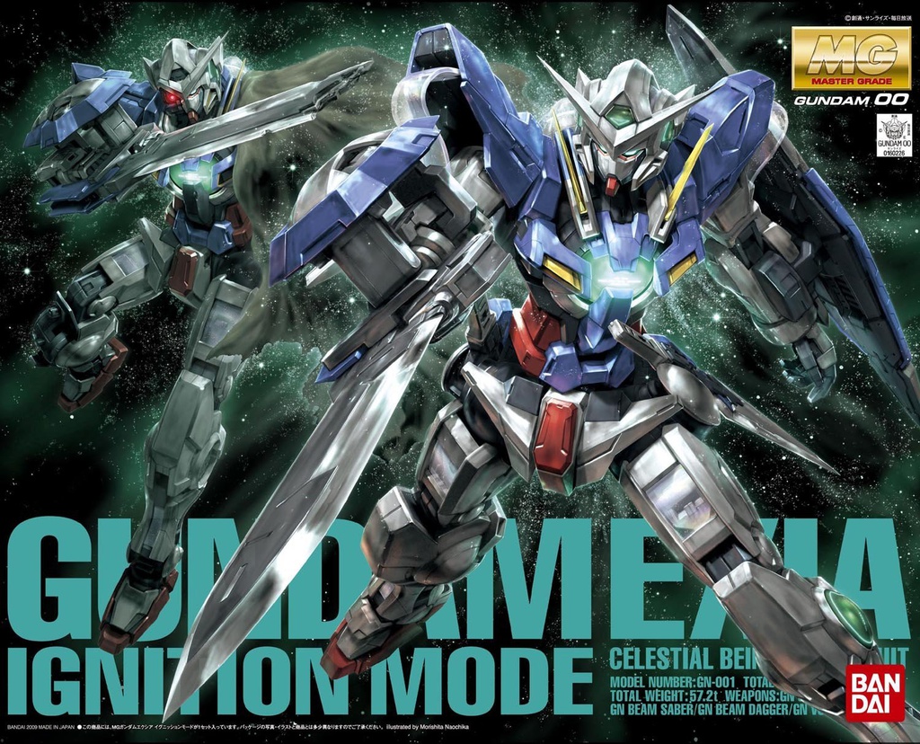 BANDAI Model Kit Gunpla Gundam MG GN-001 Gundam Exia Ignition Mode 1/100
