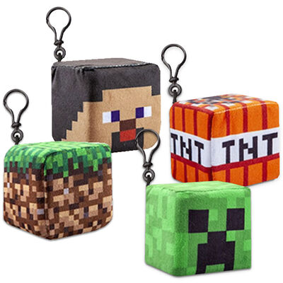 Portachiavi Minecraft (Cubo Peluche Con Clip, Soggetti Vari)