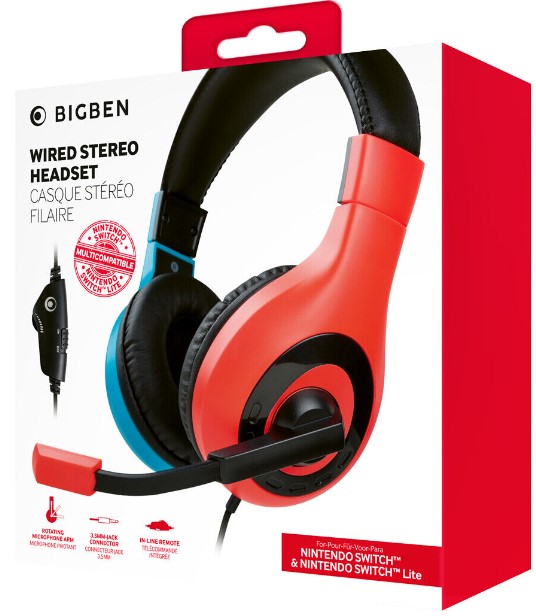 Cuffie Wired Stereo Headset (Rosso E Blu, Switch, Oled, Lite)