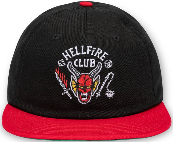 Cappellino Stranger Things - Hellfire Club (Con Visiera, Nero E Rosso)