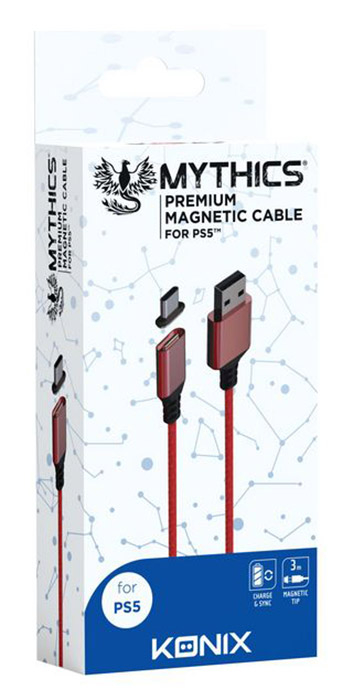 KONIX - Magnetic Cable 3M PS5 Red