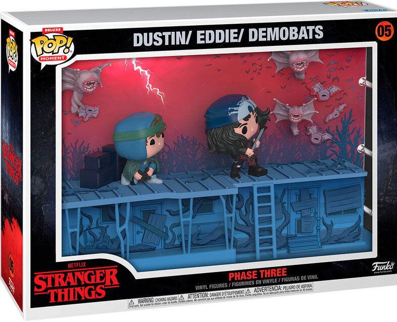 Funko Pop! Deluxe Moment Stranger Things - Dustin, Eddie, Demobats (9 cm)