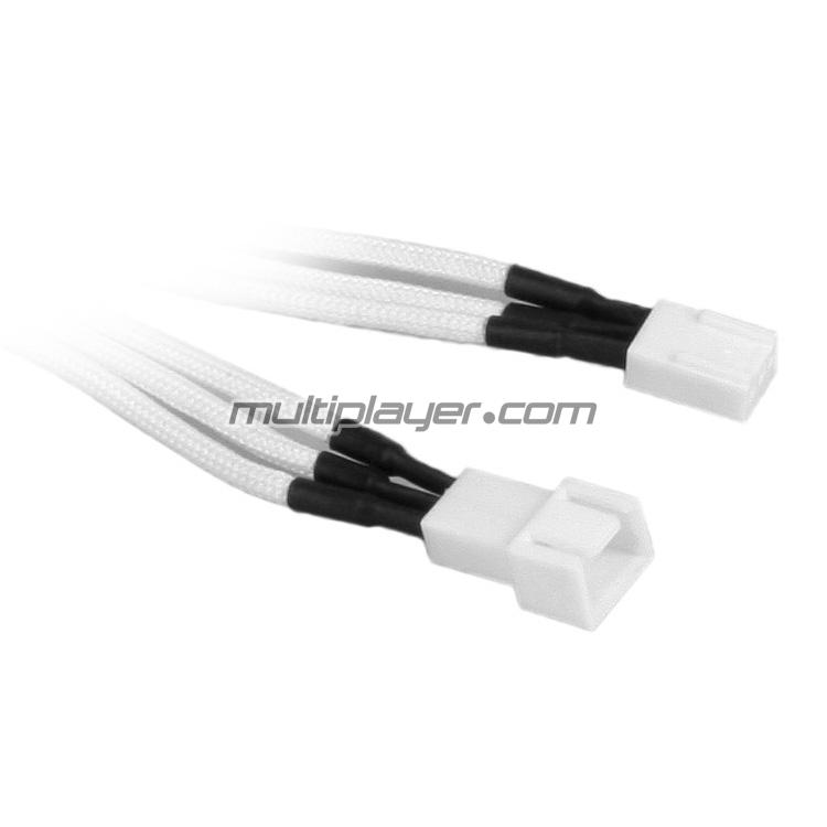 BitFenix Prolunga 3-Pin 30cm - sleeved white/white