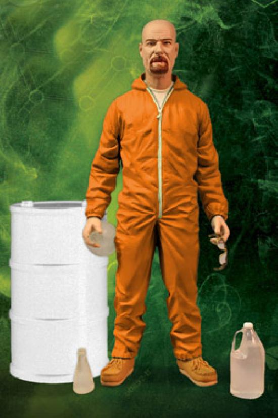 MEZCO - Breaking Bad - Walter White Deluxe Action Figure Orange Hazmat Suit Exclusive