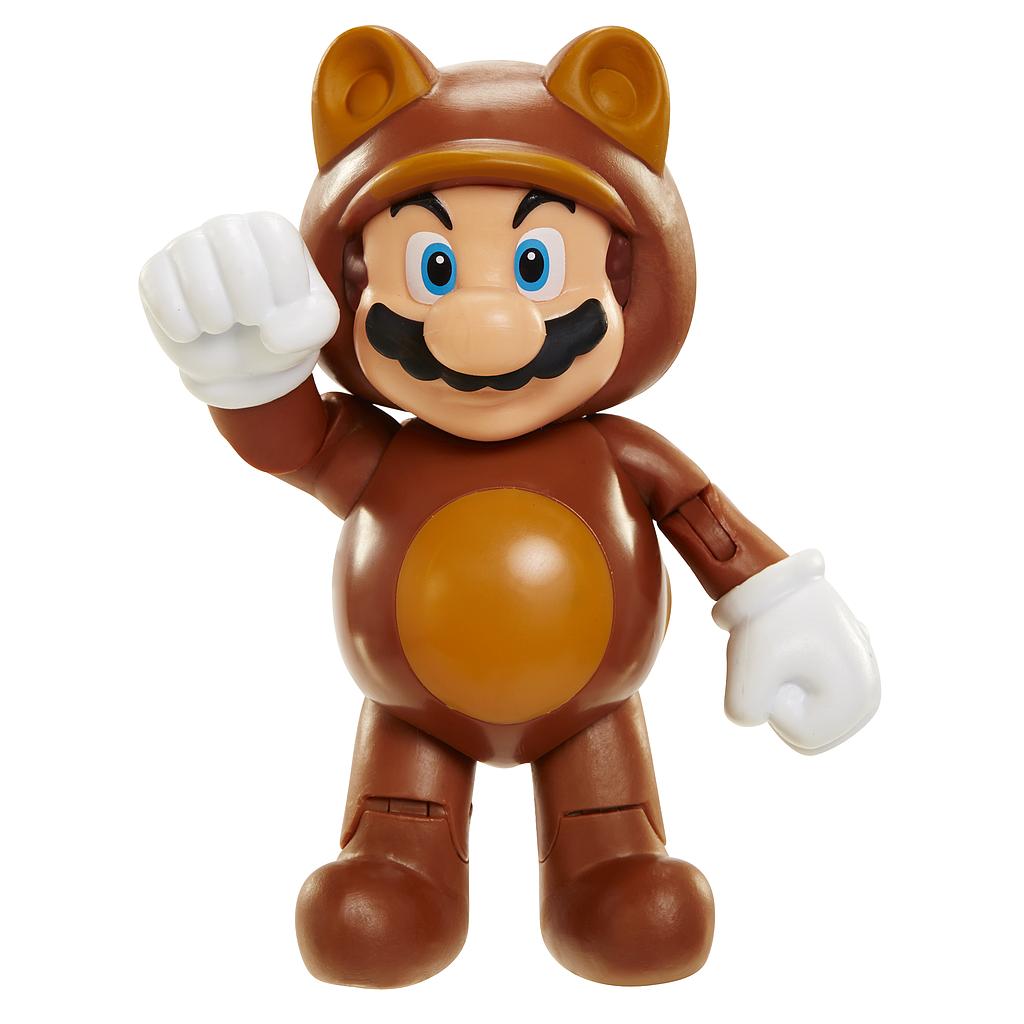 NINTENDO - 10 cm Limited Articulation Wave 4 - Super Mario Bros - Tanooki Mario Action Figure