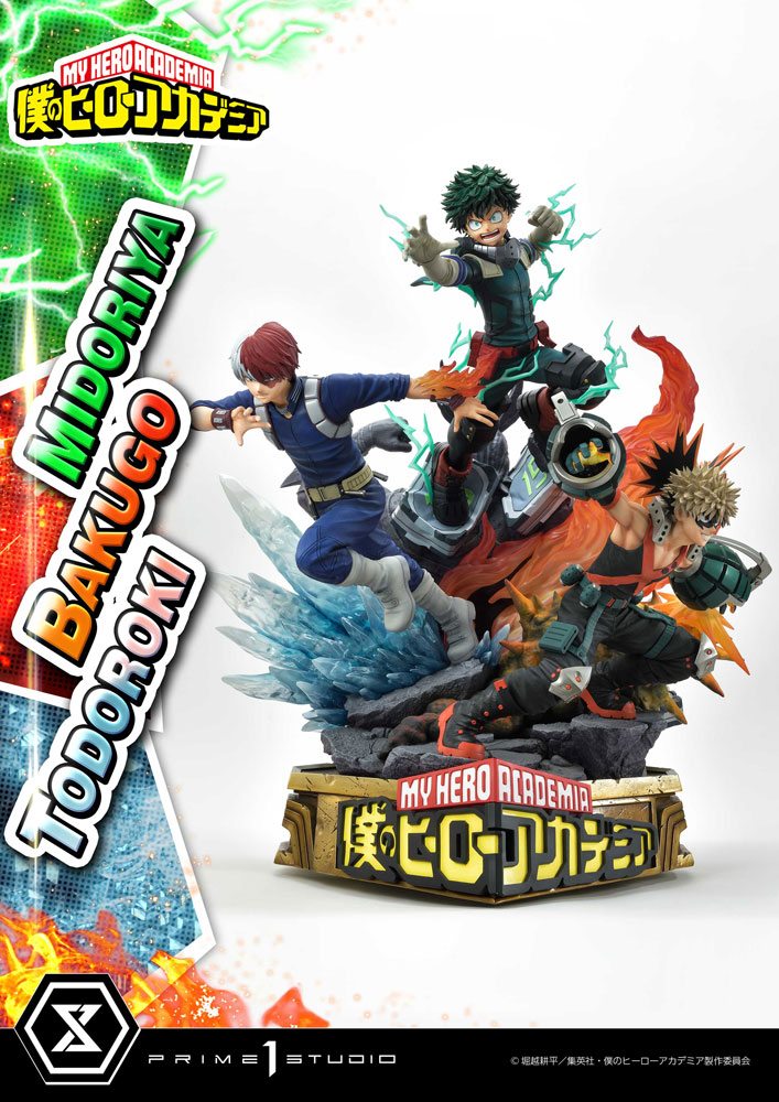 PRIME 1 My Hero Academia Statua Midoriya, Bakugo & Todoroki 69 cm