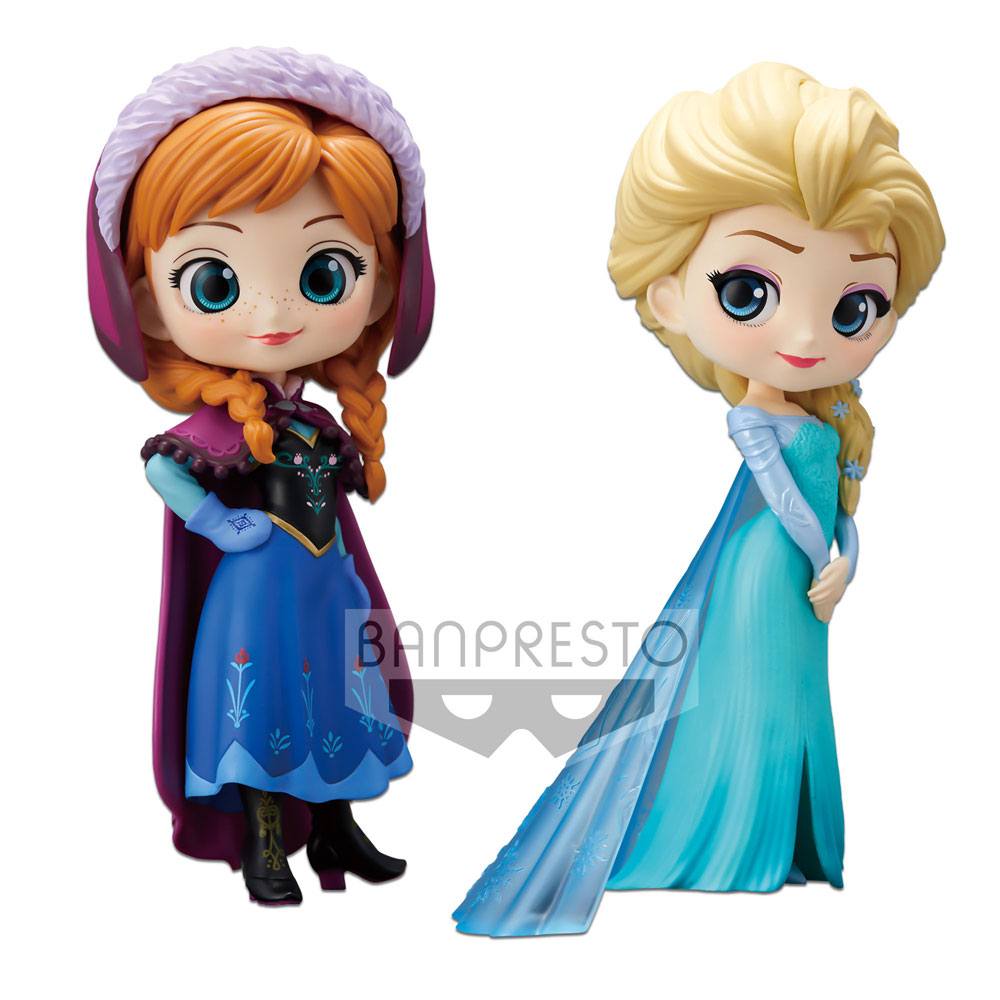 BANPRESTO Anna &amp; Elsa Disney Characters Q Posket 14 cm Figure