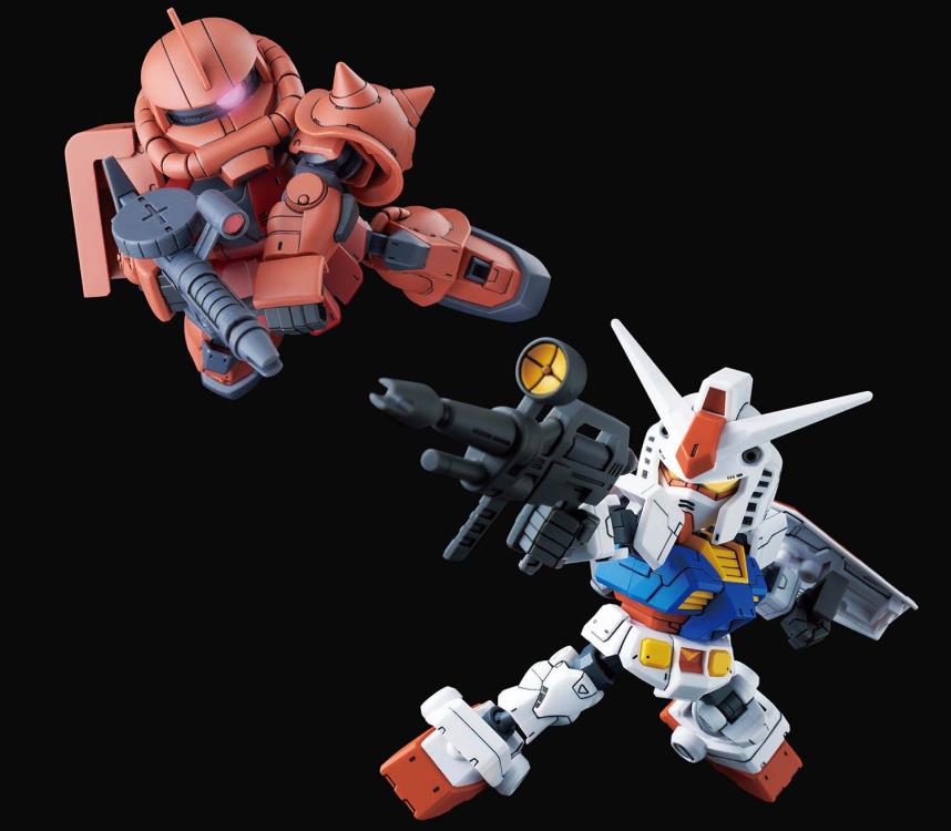 Bandai Model kit Gunpla Gundam SD Gundam RX-78-2 &amp; MS-06S Zaku II Set