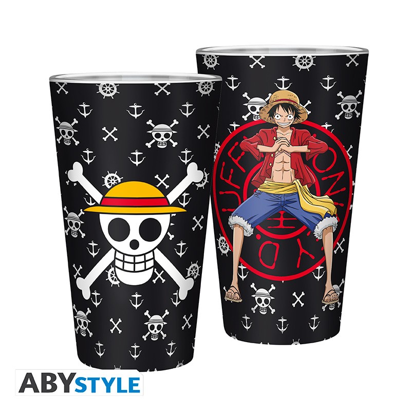 ABYstyle - ONE PIECE - BICCHIERE IN VETRO &quot;Luffy&quot; 400ml