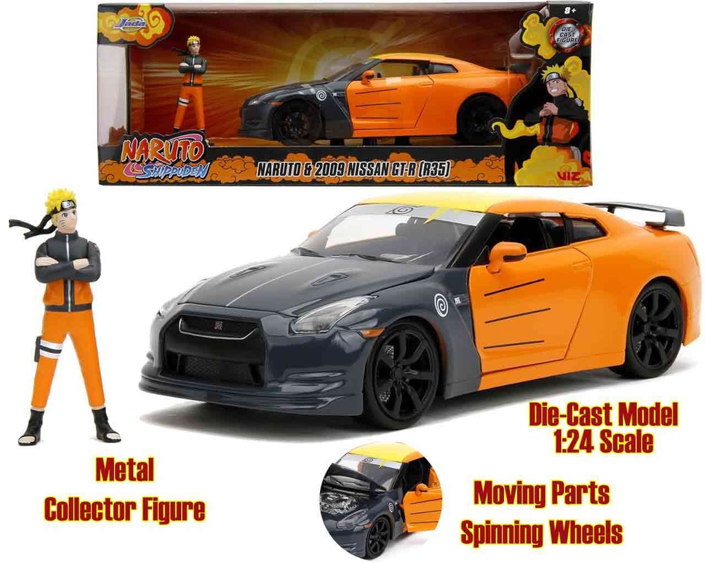 Naruto Modellino 2009 Nissan Gt-R 1:24 Die-Cast Model Car And Collector Simba