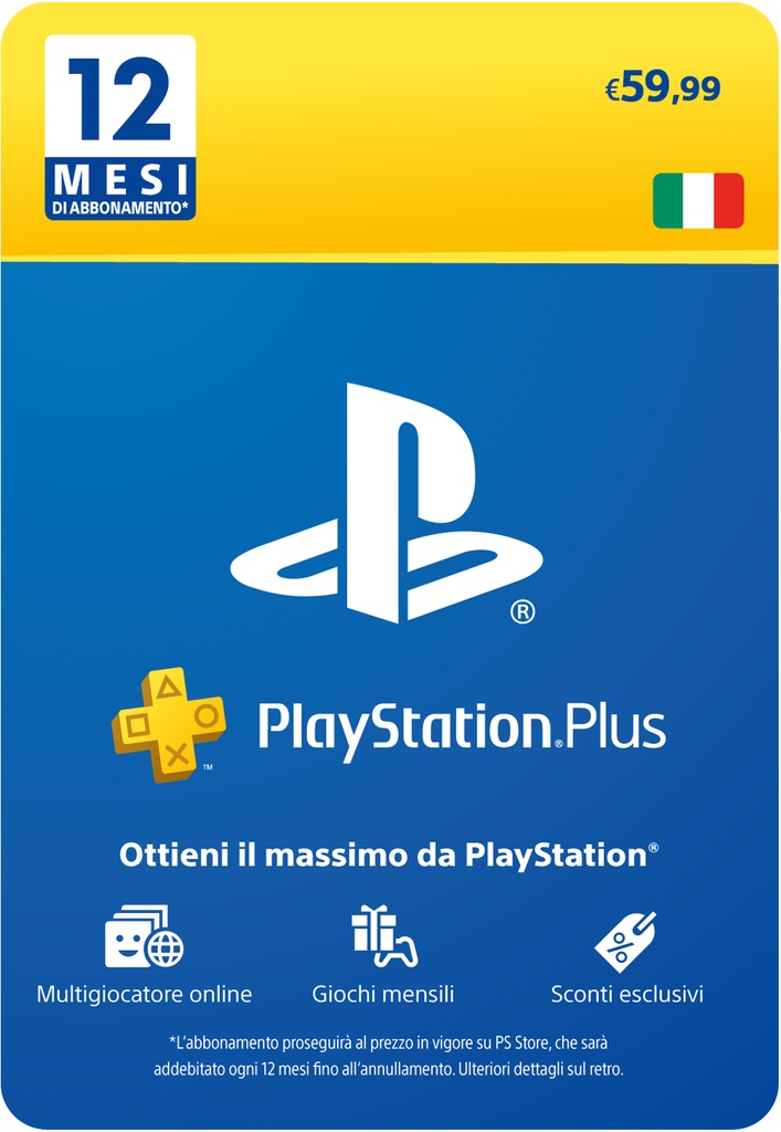 SONY PSN PlayStation Plus Card 12 Mesi