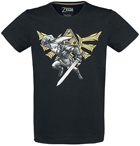 NINTENDO ZELDA  HYRULE LINK  T-shirt NERA