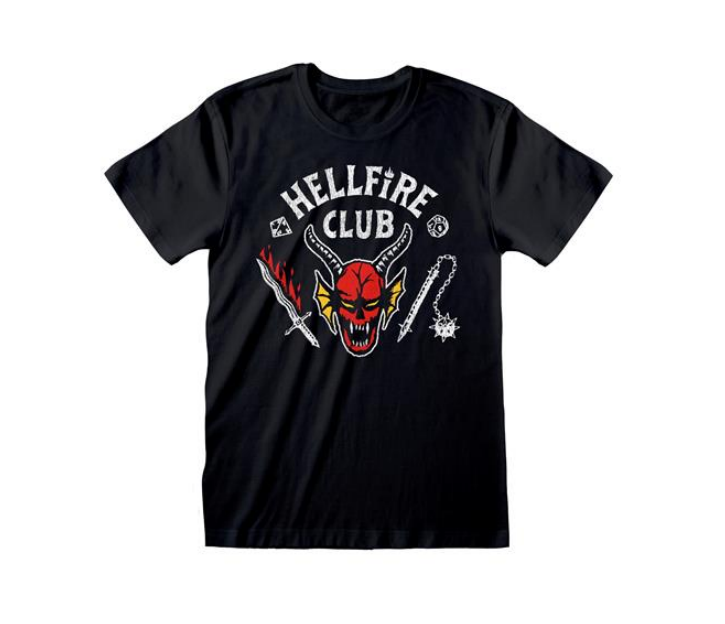 Stranger Things Maglietta Hellfire Club Logo Nera