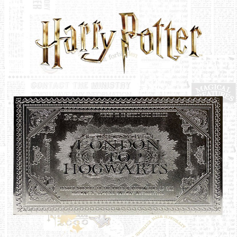 Harry Potter - Hogwarts Train Ticket Silver Plated Replica