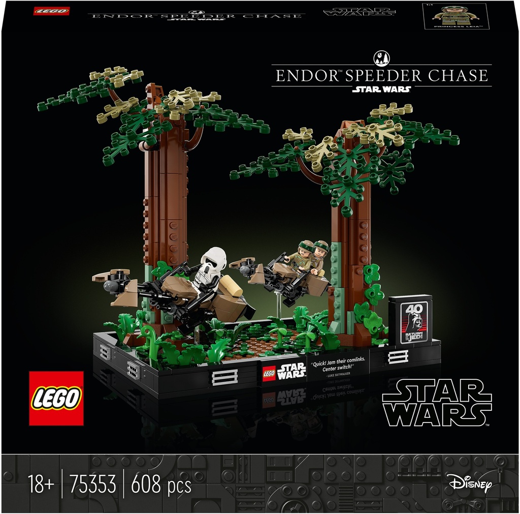 Lego Star Wars - Diorama Inseguimento Con Lo Speeder Su Endor