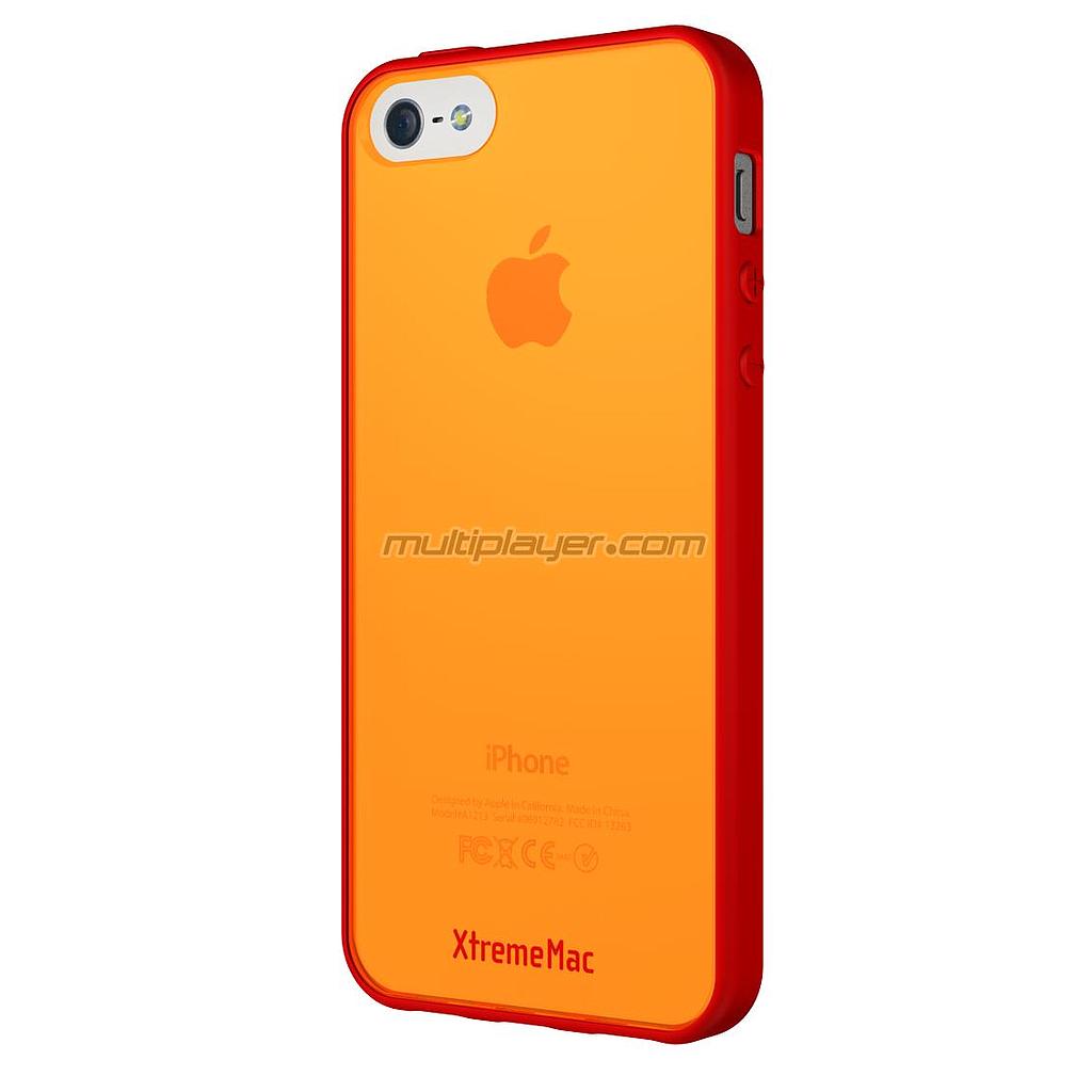 XtremeMac Microshield Accent Cover bordo gommato x iPhone 5/5s/SE Rosso/Arancio  