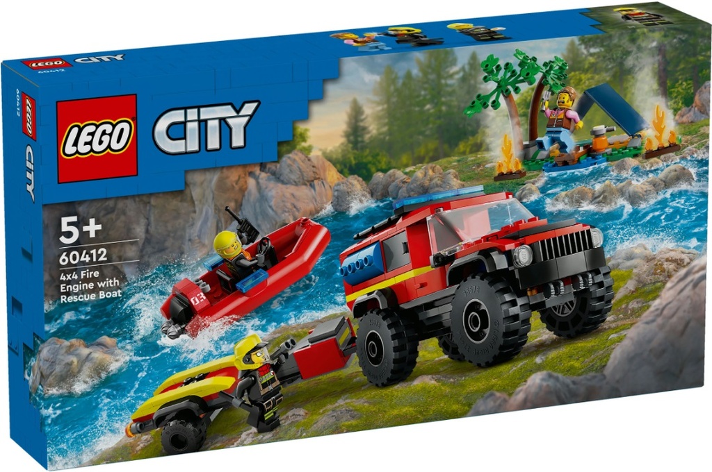 Lego City - Fuoristrada Antincendio E Gommone Di Salvataggio