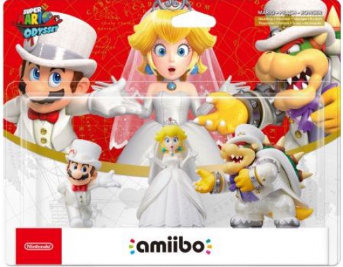 Amiibo Super Mario Odyssey - Mario + Peach + Bowser Wedding Trio Pack
