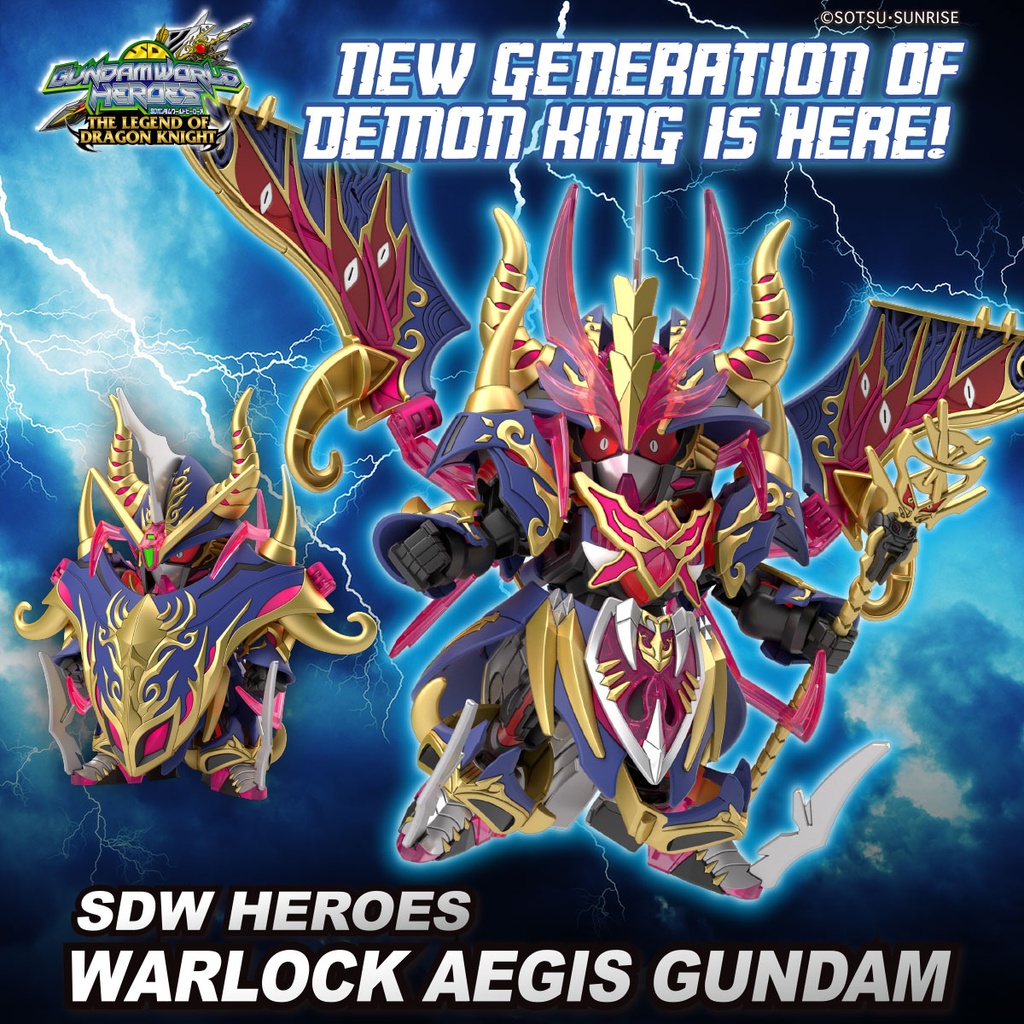 BANDAI Model Kit Gunpla Gundam SDW Heroes Warlock Aegis Gundam