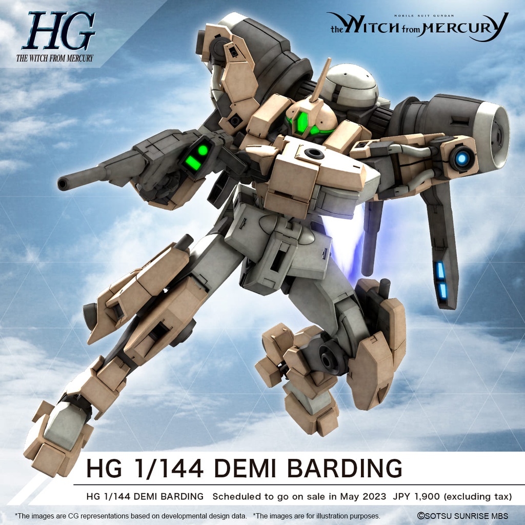 BANDAI Model Kit Gunpla Gundam HG Demi Barding 1/144