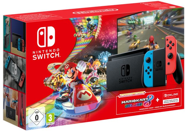 Nintendo Switch + Mario Kart 8  + Abbonamento Online 3 Mesi (Neon)