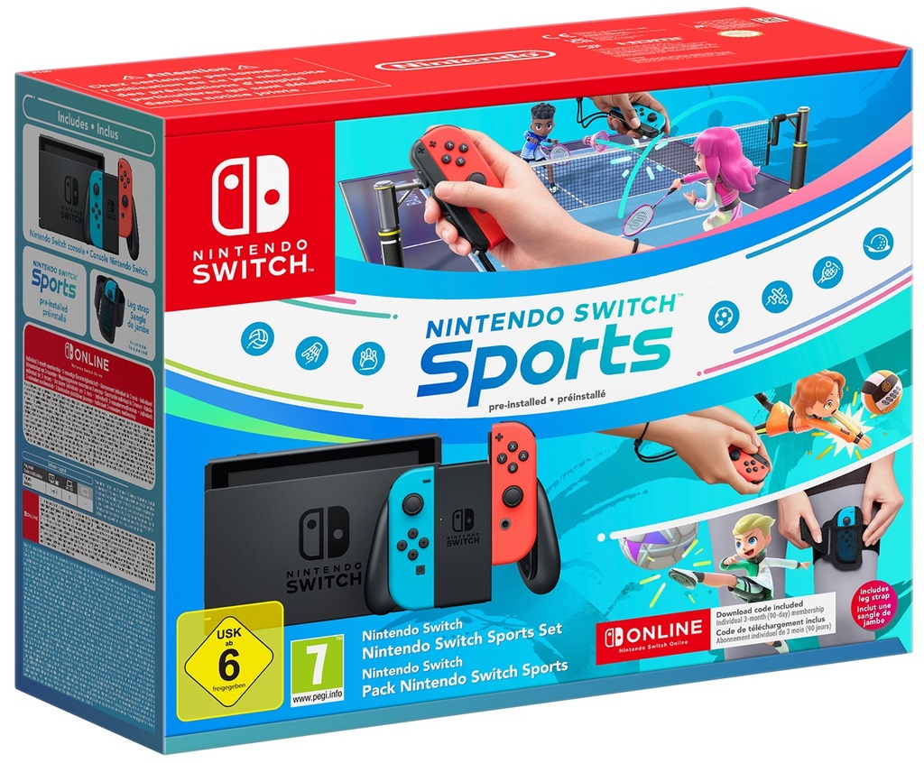 Nintendo Switch + Nintendo Switch Sports + Abbonamento Online 3 Mesi (Neon)