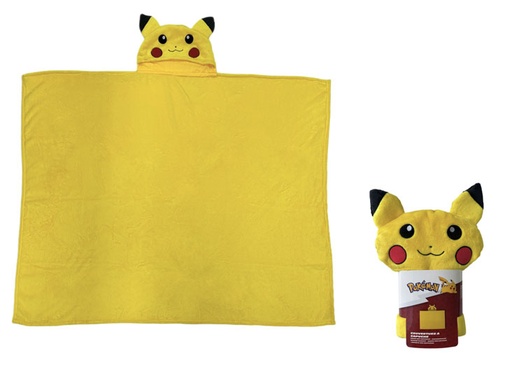 [GACP0055] Coperta in Pile Pokemon - Pikachu (Cappuccio, 120x150cm)