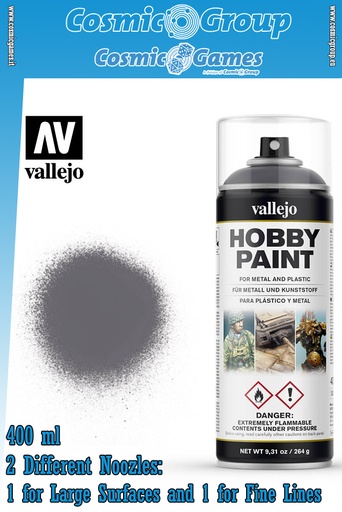 [ACMO0059] VALLEJO Gun Metal Color Primer 400ml Spray