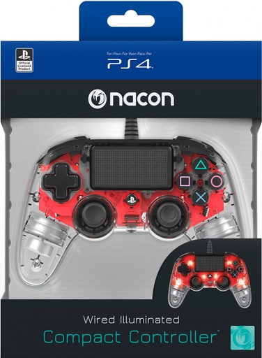 [ACP40085] Nacon Wired Compact Controller (Rosso Luminoso)