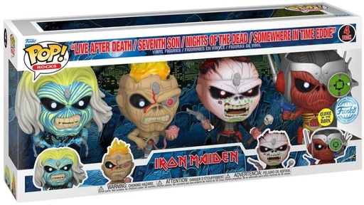 [AFFK0954] Funko Pop! Rocks Iron Maiden - Eddie 4 Pack (Glows In The Dark, 9 cm)