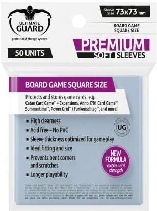 [ACCG0038] Bustine Per Giochi Da Tavolo - Square Size (7,3x7,3Cm, 50Pz)