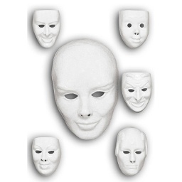 [421040] Carnival Toys - 53 - Maschera Viso Bianco Da Pitturare In Plastica