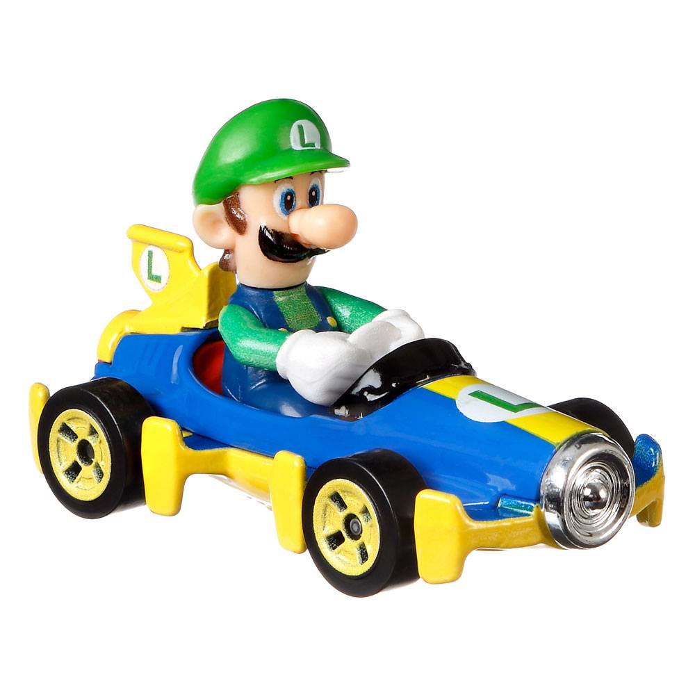 [438081] MATTEL Luigi Mach 8 Mario Kart Hot Wheels Modellino Die Cast 8 Cm