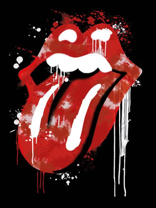 [440381] Rolling Stones Stampa Graffiti Lips Pyramid 