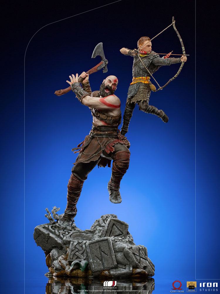 God of War Statua Kratos &amp; Atreus BDS Art Scale 34 Cm IRON STUDIOS