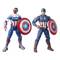 [0470618] Captain America Action Figures Sam Wilson &amp; Steve Rogers Marvel Legends 15 Cm HASBRO
