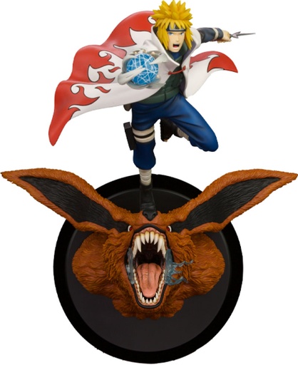 [AFVA2455] Naruto Statua Minato Namikaze vs Kurama Volpe a Nove Code 41 Cm