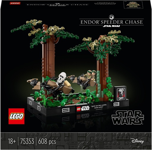 [GICO1898] Lego Star Wars - Diorama Inseguimento Con Lo Speeder Su Endor