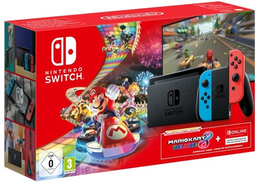 [HWSW0042] Nintendo Switch + Mario Kart 8  + Abbonamento Online 3 Mesi (Neon)