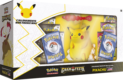 [PECG0462] Carte Pokemon - Gran Festa: Collezione Premium Con Statuina Pikachu V Max (Set)