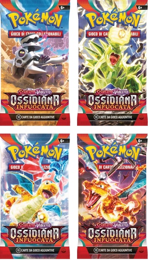 [PECG0938] Carte Pokemon - Scarlatto E Violetto Ossidiana Infuocata (Busta, Soggetti Vari)